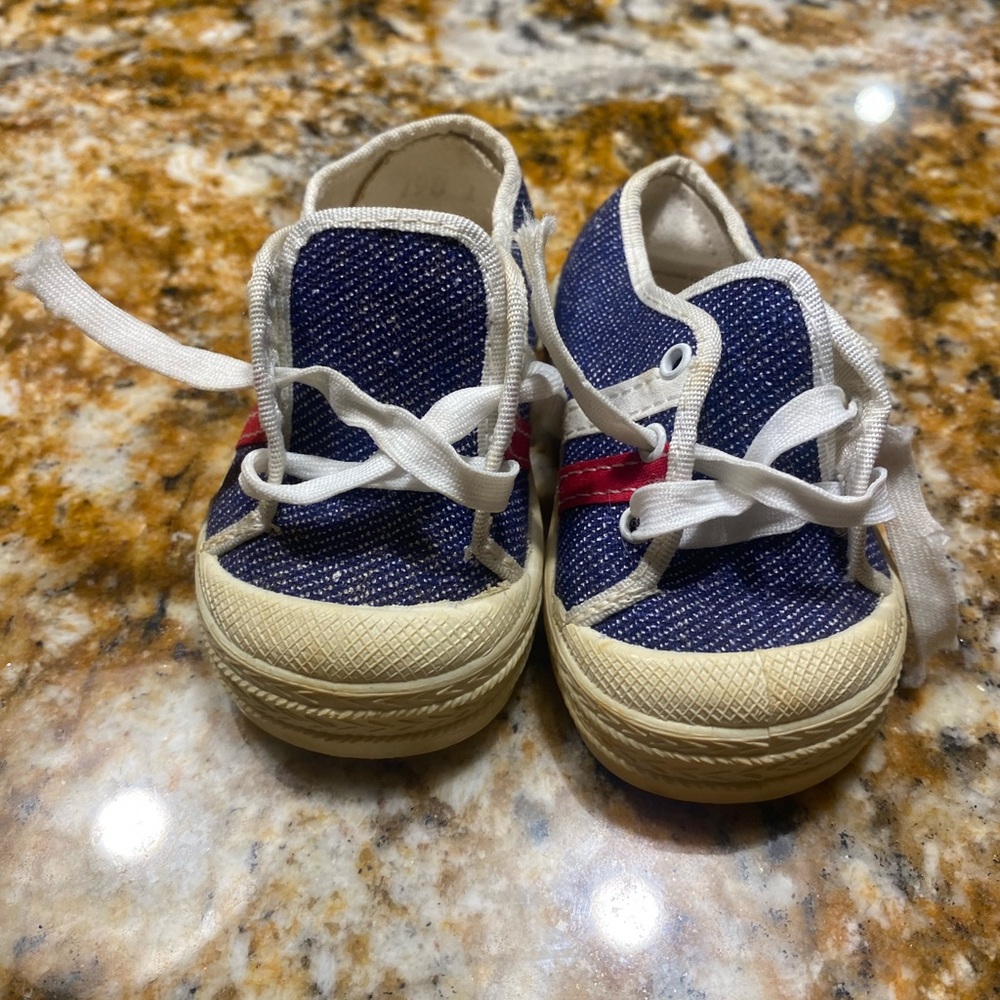Vintage Stylish baby newborn Blue and Red Sneakers